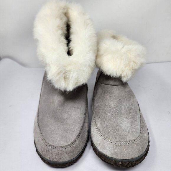 Sorel Womens size 11 Out N About Gray Suede Shearling Ankle Booties NEW - Picture 3 of 10
